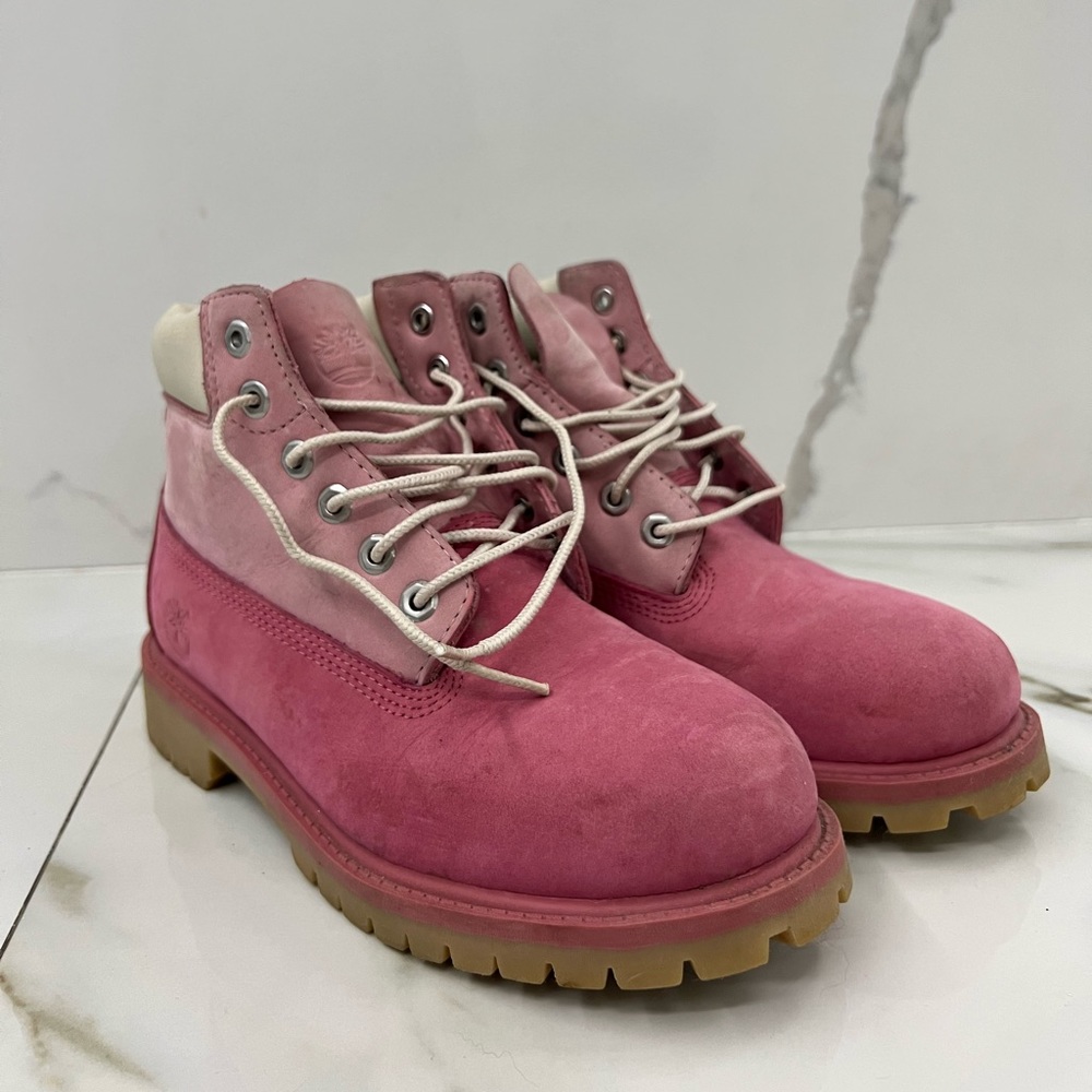 Pink timberland boots